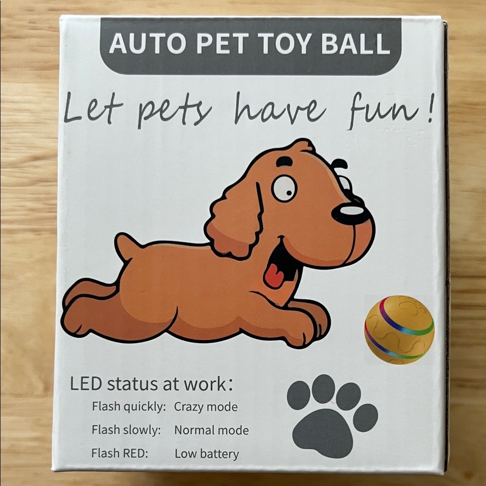 Auto Pet LED Toy Ball for Dogs - Brown and Multicolor